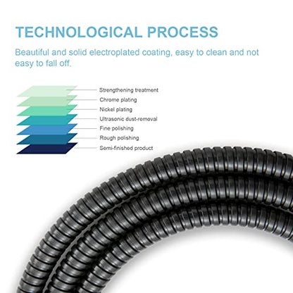 OFFO Shower Hose Oil Rubbed Bronze Kink Free Stainless Steel Shower Hose Attachment Electroplating Handheld Shower Head Hose Flex Hoses Extension with Brass Insert & Nut for Pet Bathing Cleaning 60 in - color: Oil Rubbed Bronze, size: 60 in