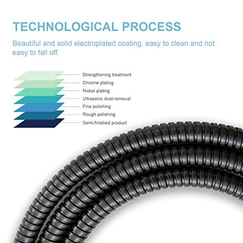 OFFO Shower Hose Oil Rubbed Bronze Kink Free Stainless Steel Shower Hose Attachment Electroplating Handheld Shower Head Hose Flex Hoses Extension with Brass Insert & Nut for Pet Bathing Cleaning 60 in - color: Oil Rubbed Bronze, size: 60 in