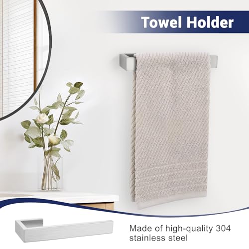 Lairuier Brushed Nickel Bathroom Accessories, 23.6 inches Towel Bar Set | Including Towel Bar, Towel Holder, Toilet Paper Holder, Towel Hook, SUS304 Stainless Steel Bathroom Towel Holder Hardware Set - color: Brushed Nickel, size: Set A