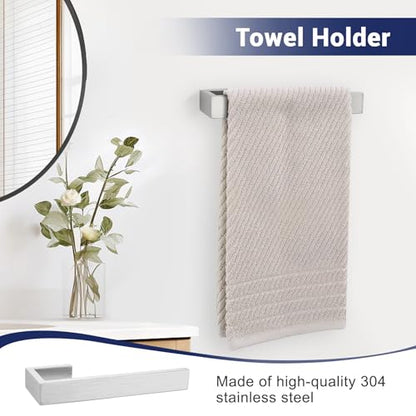 Lairuier Brushed Nickel Bathroom Accessories, 23.6 inches Towel Bar Set | Including Towel Bar, Towel Holder, Toilet Paper Holder, Towel Hook, SUS304 Stainless Steel Bathroom Towel Holder Hardware Set - color: Brushed Nickel, size: Set A
