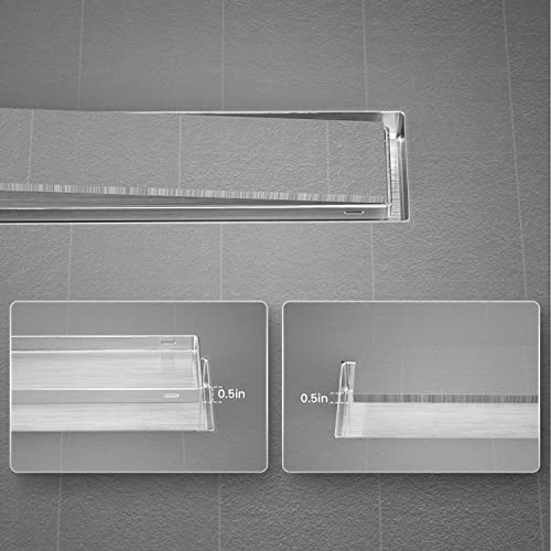 EXF Linear Shower Drain 30 Inch Brushed Nickel withTile Insert Grate | 304 Stainless Steel, V-Slope Design, Debris Strainer, Seamless, Adjustable Height - color: Brushed Steel, size: 30 IN