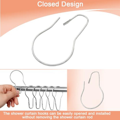 400 PCS Metal Shower Curtain Rings Hooks Bulk Rust Proof Hanging Shower Curtain Hooks Practical Stainless Curtains Ring for Home Bathroom Kitchen Rods Application, Silver - color: 400pcs Silver