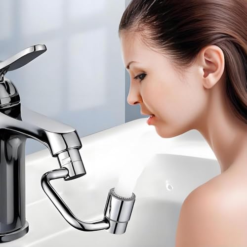 1440° Rotatable Faucet Aerator Extension, 2026 New 2 Modes Universal Sink Faucet for Splash Reduction, 1080° Rotating Multifunctional Faucet Extender for Bathroom Sink Kitchen (1pcs) - color: 1PCS