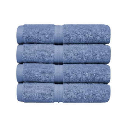 Soft & Thick Wash Cloths Set of 4 (12" x 12") Hotel Quality, Versatile as, Make Up Towels, Cozy Wash Cloths, Face Drying Towels, Towels for Bathroom, Washcloths for Bathroom - Sky Blue - color: Sky Blue