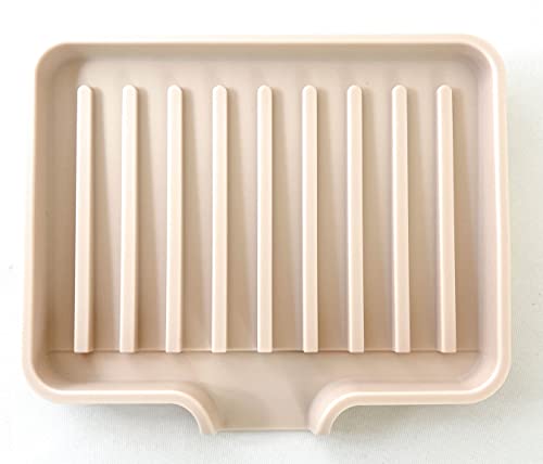 Silicone Soap Dish Tray and Sponge Holder with Drain Chute, Rectangular, Kitchen and Bathroom Sink Organizer (Sand Dollar, 5.2"x4" (Set of 2), 7.2 Ounces) - color: Sand Dollar, size: (SM) 5.2"x4" (2pcs)