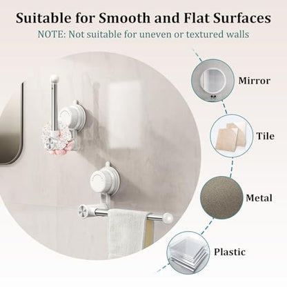 Towel Holder with Suction Cup,Adjustable Length Angle Towel Rack with Aluminum Rod,Sturdy and Reusable Wall Mounted Towel Bar for Bathroom,Kitchen,Porch-1 Pack （Single-Bar） - size: Single-Rod