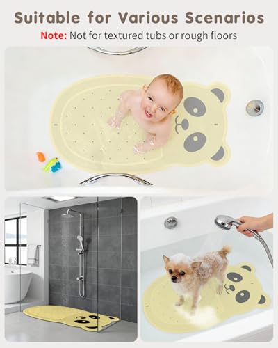 Safe Bath Solution, Bathtub Mat Non Slip for Babies, Toddlers, Kids & Pets, Natural Rubber BPA-Free Low Odor Safer Than PVC, Machine Washable, Suitable for Bathroom, Garden, and Hotel Tubs, Yellow - color: Yellow