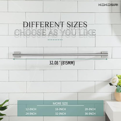 KOKOSIRI 32'' Towel Bar Bathroom Towel Holder for Bath Kitchen Toilet 32 Inch Necklace Holder Chrome Stainless Steel B4005CH-L32 - color: Polished Chrome, size: 32-Inch