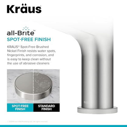 KRAUS Indy Single Handle One Hole Bathroom Sink Faucet in Spot-Free Brushed Nickel, KBF-1411SFBN - color: Spot Free Brushed Nickel, style: Basin + Pop-Up Drain