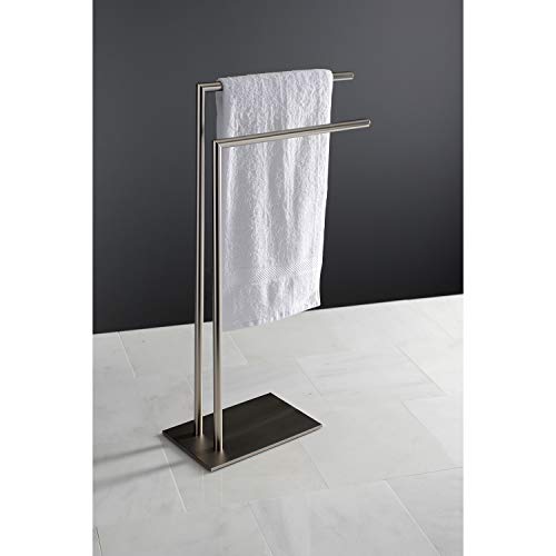 Kingston SCC8328 Pedestal 2-Tier Towel Rack, Brushed Nickel - color: Brushed Nickel