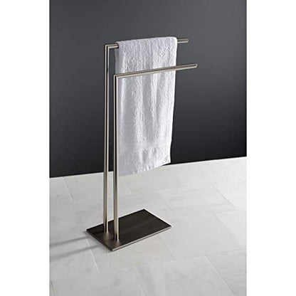 Kingston SCC8328 Pedestal 2-Tier Towel Rack, Brushed Nickel - color: Brushed Nickel