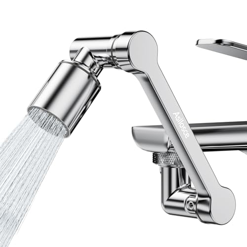 1080° Rotating Faucet Extender, Brass Faucet Multi-functional Spray Nozzle Extender, Universal 36° Rotating Mechanical Arm Bathroom Faucet Extender, Kitchen Extend Filter, 2 Modes Spray