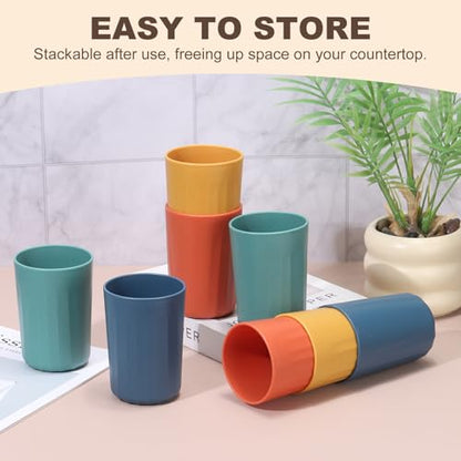 uxcell 1 Pcs Simple Toothbrush Cup, 2.8 x 2.8 x 3.9 Inch Bathroom Tumbler Reusable Plastic Cup Set for Storing Toothpaste Toothbrushes Combs Water Beverages, Dark Blue - color: Dark Blue