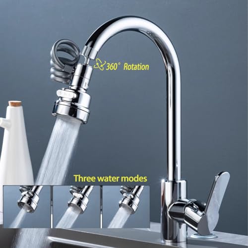 Sink Sprayer Attachment for Faucet, Faucet Extender Sprayer with Stretchable Hose - Kitchen Sink Sprayer, 3 Water Outlet Modes, Kitchen Water Saving Aerator