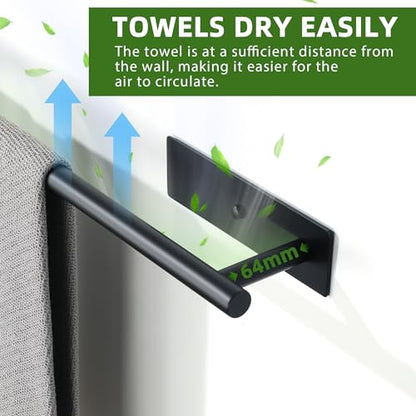 Alise Towel Bars for Bathroom,32'' Towel Holder Towel Racks for Bathroom Wall,SUS304 Stainless Steel Hand Towel Holder Wall Mount By Self-Adhesive or Drilling,Matte Black Towel Hanger for Bathroom - size: 32 Inch