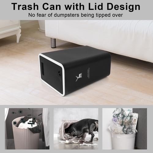 XPIY Trash Can with Lid, 2 Pack 4 Gallons/15 Liters Garbage Can | Small plastic waste basket with press top, dog proof design for bathroom|kitchen|bedroom|office use. (Black) - color: BlackBlack