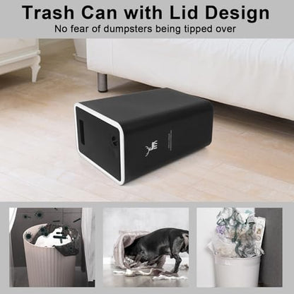 XPIY Trash Can with Lid, 2 Pack 4 Gallons/15 Liters Garbage Can | Small plastic waste basket with press top, dog proof design for bathroom|kitchen|bedroom|office use. (Black) - color: BlackBlack