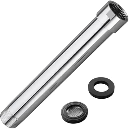Shower Arm Extender, 6 Inch Extension Arm for Rainfall and Handheld Shower Head, Wall Mount Straight Shower Head Extender Arm Female to Male NPT 1/2 Inch, Polished Chrome - color: Chrome, style: 6-Inch