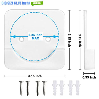 4 Pack Adhesive Shower Tension Rod Holder for Tile | Shower Curtain Rod Retainer for Wall Mount | No Drilling | Stick On | White (Shower Curtain Rod Not Included) - color: White 4-PACK