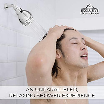 High Pressure Shower Head - Powerful Deluxe Bathroom Showerhead with Strong Spray Stream and Small Silicone Nozzles - Universal Fit Works with High and Low Water Flow Showers (Chrome)-1.8 GPM - color: Chrome, size: 1.8 GPM