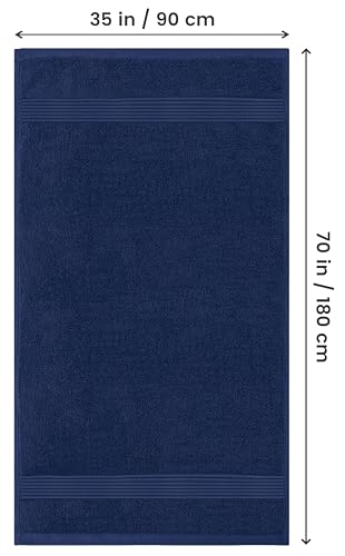 Utopia Towels Extra Large Bath Sheets, 2 Pack, 35x70 In, Cotton, Plum | Soft Lightweight Ring Spun Cotton Shower Towel Set - Highly Absorbent, Quick-Drying, Extra Large Bath Sheets, Durable - color: Navy