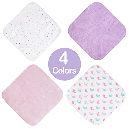 softan Baby Washcloths, 24Pack Baby Wash Cloths Extra Soft & Ultra Absorbent, Baby Towels and Washcloths Face Towel Unisex for Boys Girls Body, Washclothes Gentle on Sensitive Skin, 9x9 Pink Whale - color: Pink Whale