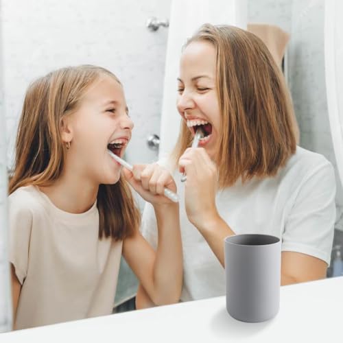 300ml Bathroom Cup, Wall Mounted Toothbrush Holders Reusable Water Cup Drinking Cups for Home Travel Bathroom Accessories (Grey) - color: Grey