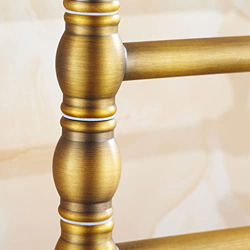 ZHOUXIAO All Brass Swing Out Towel Bar Holder Wall-Mounted/Gold Bathroom Swivel Towel Rack Hanger Organizer for Bathroom, Vintage Brushed Nickel Towel Bar Folding Arm Swivel 4 Bars