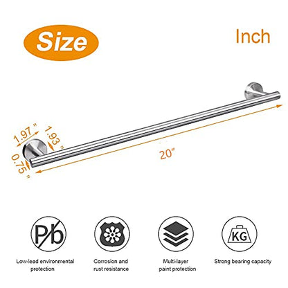 TocTen Bath Towel Bar - Thicken SUS304 Stainless Steel Bathroom Towel Holder, Towel Rod for Bathroom Heavy Duty Wall Mounted Towel Rack Hanger (20 in, Brushed Nickel) - color: Brushed Nickel, size: 20IN