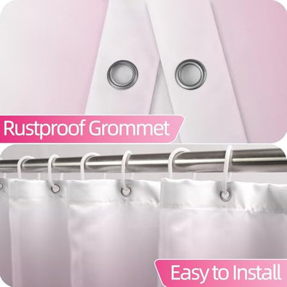 Ombre Hot Pink Stall RV Shower Curtain with Hooks 36x72inches | Machine Washable Waterproof, Modern Solid Boho Gradient, Bathroom Dorm Hotel Room Divider, Easy to Install, Window Curtain - color: Hot Pink, size: 36"W x 72"L (Pack of 1)