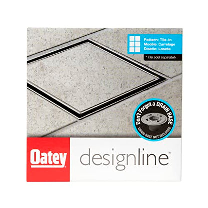 Designline 6 in. x 6 in. Square Drain Tile-in Grate (Pack of 3) - size: 6" x 6" (Pack of 3), style: Tile-In