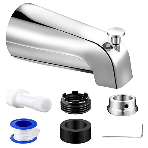 Dreyoo Tub Spout, Tub Faucet for Bathtub (Chrome,Simple) | Bathroom Bathtub Faucet with Adapters, Hex Wrench, Universal Faucet for Bathtub Fits 1/2" Copper Pipe, 1/2" IPS and 3/4" IPS - color: Chrome, style: Simple