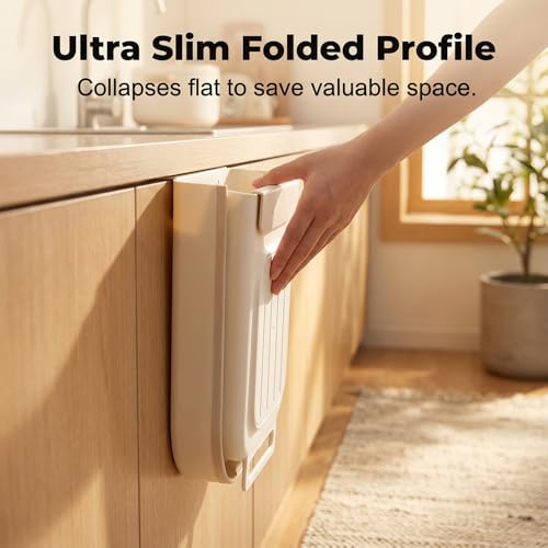Foldable Hanging Trash Can, 6/11 L Kitchen Compost Bin for Under Sink, Plastic Wall-Mounted Garbage Can for Household, Office and Outdoors (Medium-6L) - color: Medium-6L