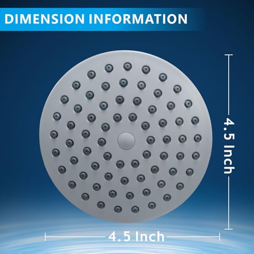 High Pressure Shower Head - 4.5“ Powerful Bathroom Pressure Boosting Rain Showerhead - Perfect Universal Replacement for Rainfall Shower Heads (Chrome)