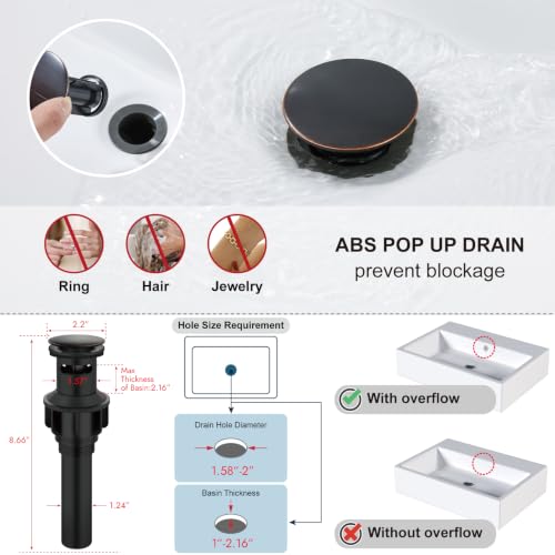 Midanya 8 Inch Widespread Bathroom Sink Faucet 3 Hole,Oil Rubbed Bronze | Waterfall Swivel Spout,2 Handle,SUS304,with Pop Up Drain,cUPC 24" Water Hose,for 6-16” hole distance vanity,RV,Farmhouse Sink - color: Bronze