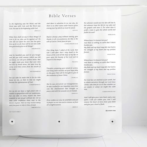 Bowery Home Eco-Friendly Recycled PEVA Shower Curtain Liner – Waterproof, Sustainable, Non-Toxic Shower Curtain Liner, NOT Made in China - 72x72in, 4G – NIV Holy Bible Verses - color: 4g / Frosted - Bible Verses