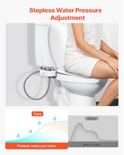 VEVOR Bidet Attachment for Toilet, Non-Electric Bidet Toilet Seat Attachment - Dual Retractable Nozzles, Adjustable Water Pressure, Easily Installed Cold Water Sprayer for Rear Feminine Wash, White - style: Cool Water - 2 rotary knobs - standard