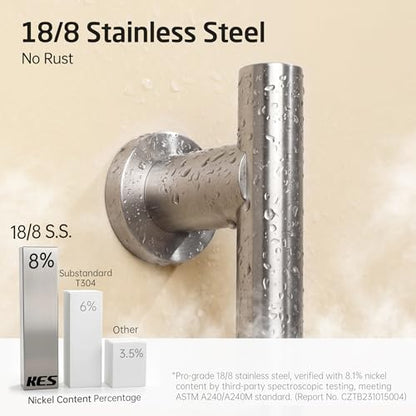 KES Adjustable Shower Head with Slide Bar, 5-Function Handheld Sliding Shower Head with Extra Long Hose Wall Mount Brushed Finish, F204-BS-C1 - color: Brushed Grey