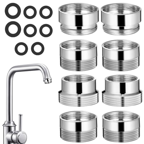 IMIKEYA 8pcs Faucet Adapters Set, Copper Sink Faucet Aerator Adapters, Female to Male Faucet Hose Connectors for Kitchen And Bathroom Use