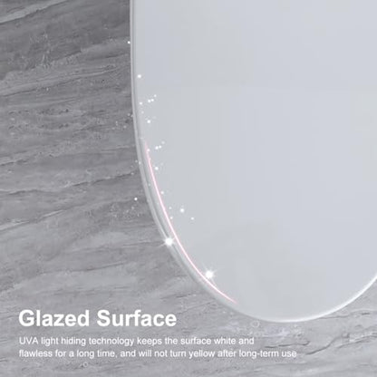 Soft Close White Elongated Toilet Seat - Quiet Slam PP Cover with Quick Release Hinge, Easy to Install & Clean, Scratch Resistant Design - size: V Shape