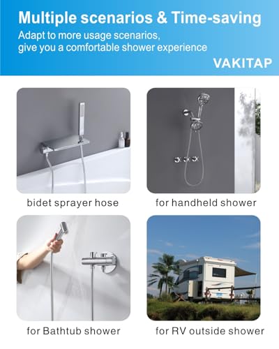 Shower Hose Extra Long, 118 Inches Stainless Steel Shower Head Hose, Flexible Hand Held Shower Hose Extension Replacement G1/2 Threaded Insert and Nut (Chrome)