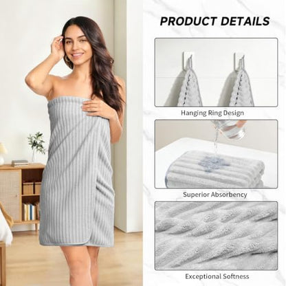 Extra Large Bath Towel Set 10 Piece, XL Bath Towels 35"x67" Oversized Bath Sheets, 280 GSM Microfiber Quick Dry Absorbent Towels, 5 Bath Sheets & 5 Hand Towels (Light Gray) - color: Light Gray, size: Bath towel 35" x 67"+hand towel 30"x13"