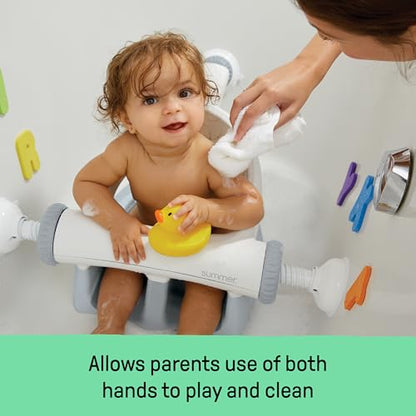 Ingenuity My Bath Seat for Sit-Up Baby Bathing, Sure & Secure Suction Cups, ASTM Safety Tested & Approved, Backrest for Assisted Sitting, Easy Setup & Storage, Aqua - color: Aqua