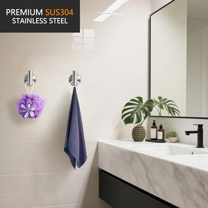 Nolimas Bathroom Towel Hooks, SUS 304 Stainless Steel Coat Hook Round Clothes Towel Coat Robe Hook Cabinet Closet Door Sponges Holder for Bath Kitchen Garage Hotel,Wall Mounted, Brushed Nickel, 4Pack - color: 4pcs Brushed Nickel