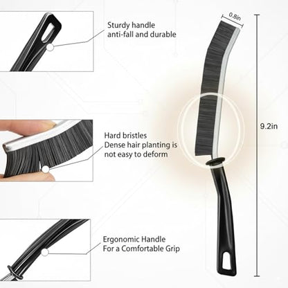 Crevice Cleaning Brushes for Deep Cleaning 4 Pack, Narrow Grout and Gap Scrub Brush Set for Shower, Tile, Sink, Kitchen, Toilet, Bathroom, Household Small Space Cleaning Tool Black