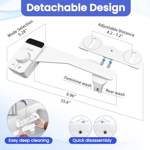 Ultra-Slim Bidet Attachment,Fresh Water Sprayer Non-Electric Toilet Bidet Attachment,Self-Cleaning Dual Nozzles with Adjustable Water Pressure for Rear & Female Washing - color: A1-Bidet Attachment