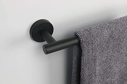 TocTen Bath Towel Bar - Thicken SUS304 Stainless Steel Bathroom Towel Holder, Towel Rod for Bathroom Heavy Duty Wall Mounted Towel Rack Hanger (12IN, Black) - color: Black, size: 12IN