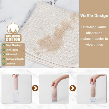 Waffle Weave Cotton Towel, Soft Quick Dry Lightweight Absorbent Bath and Hand Towel for Bathroom, Spa, and Travel - color: White