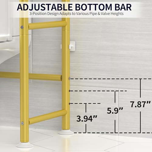 3-Tier Over The Toilet Storage, Freestanding Metal Bathroom Shelves, Space Saver Above The Over Toilet Storage Shelf for Bathroom (Gold) - color: Gold
