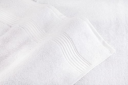 American Veteran Towel, Hand Towels for Bathroom Set of 4, 100% Cotton Turkish Hand Towel Sets, Soft Hand Face Towels, White Hand Towels - color: White